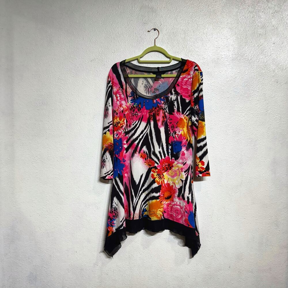 Investments Floral Vintage Blouse Sz M - Picture 2 of 11